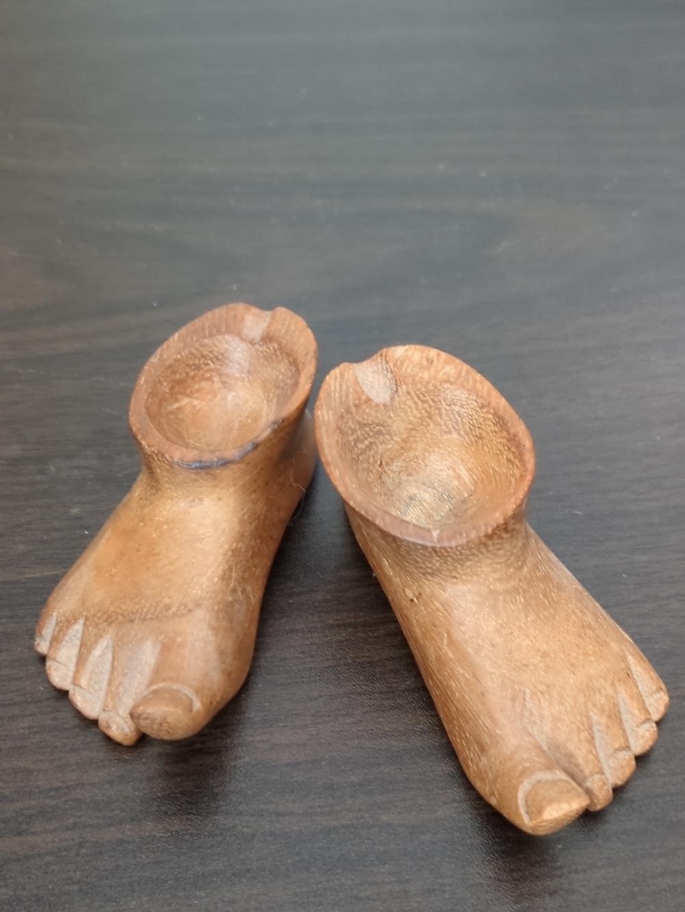 Vintage Hand Carved Wooden Ashtrays